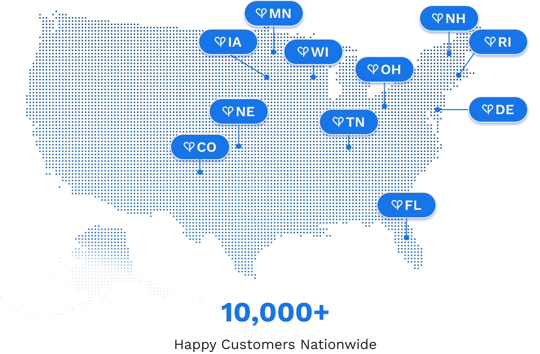 Service coverage map of the nation